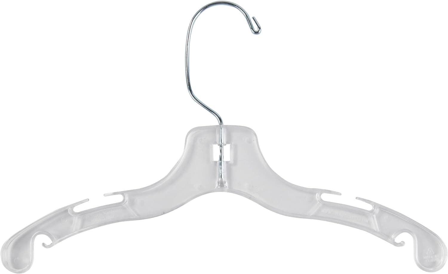 100 Clear Plastic Hangers Children's Kids Clothing Dress Shirt Chrome Swivel 12"