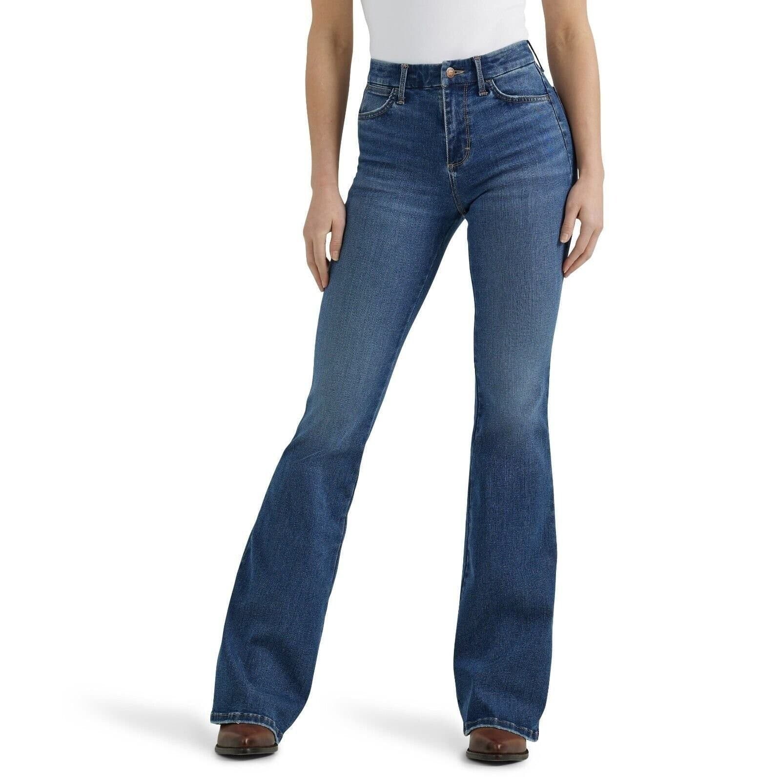 Wrangler Women's Bespoke Lily High Rise Flare Jeans Denim Comfort Stretch New