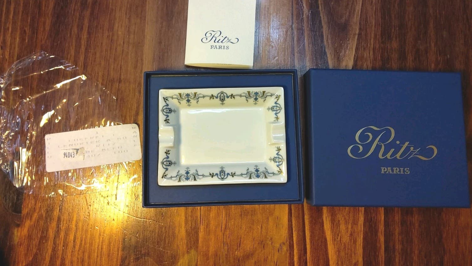 Ritz Paris Hotel Blue Marthe Ashtray, Porcelain, Stunning!!, RARE!!, NOS