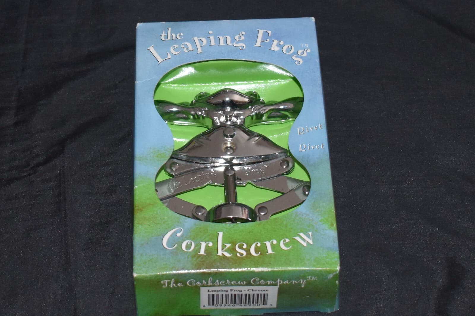 The Leaping Frog Chrome Accordion Corkscrew Wine Bottle Opener in BOX ca, 1998