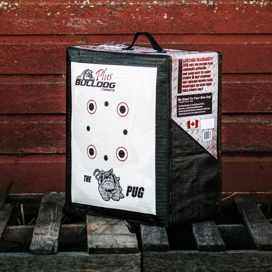 Bulldog Targets Doghouse Pug Archery Target PLUS Series with 2-Finger Arrow Pull