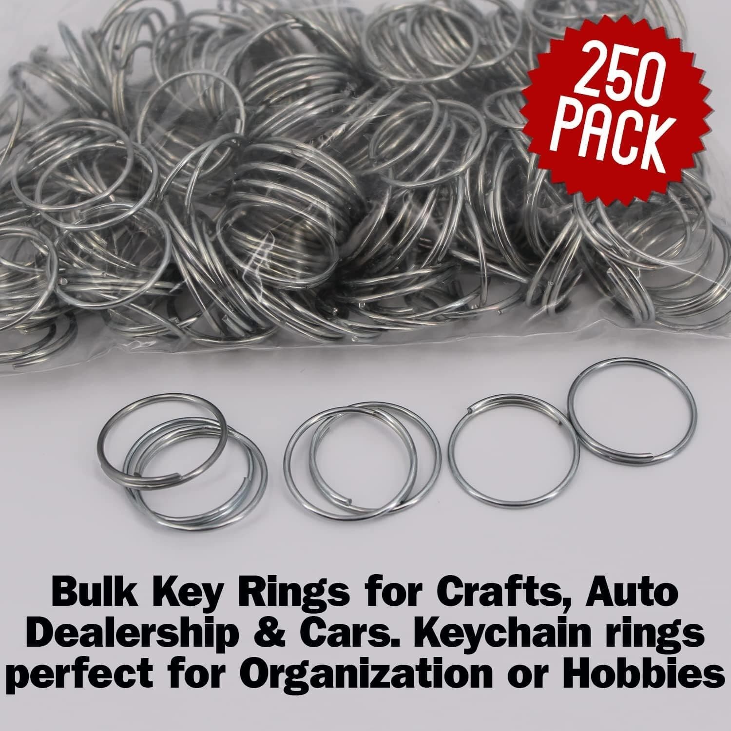 250 Pieces Split Key Rings Bulk for Keychain Key and Art Crafts 3/4 inch