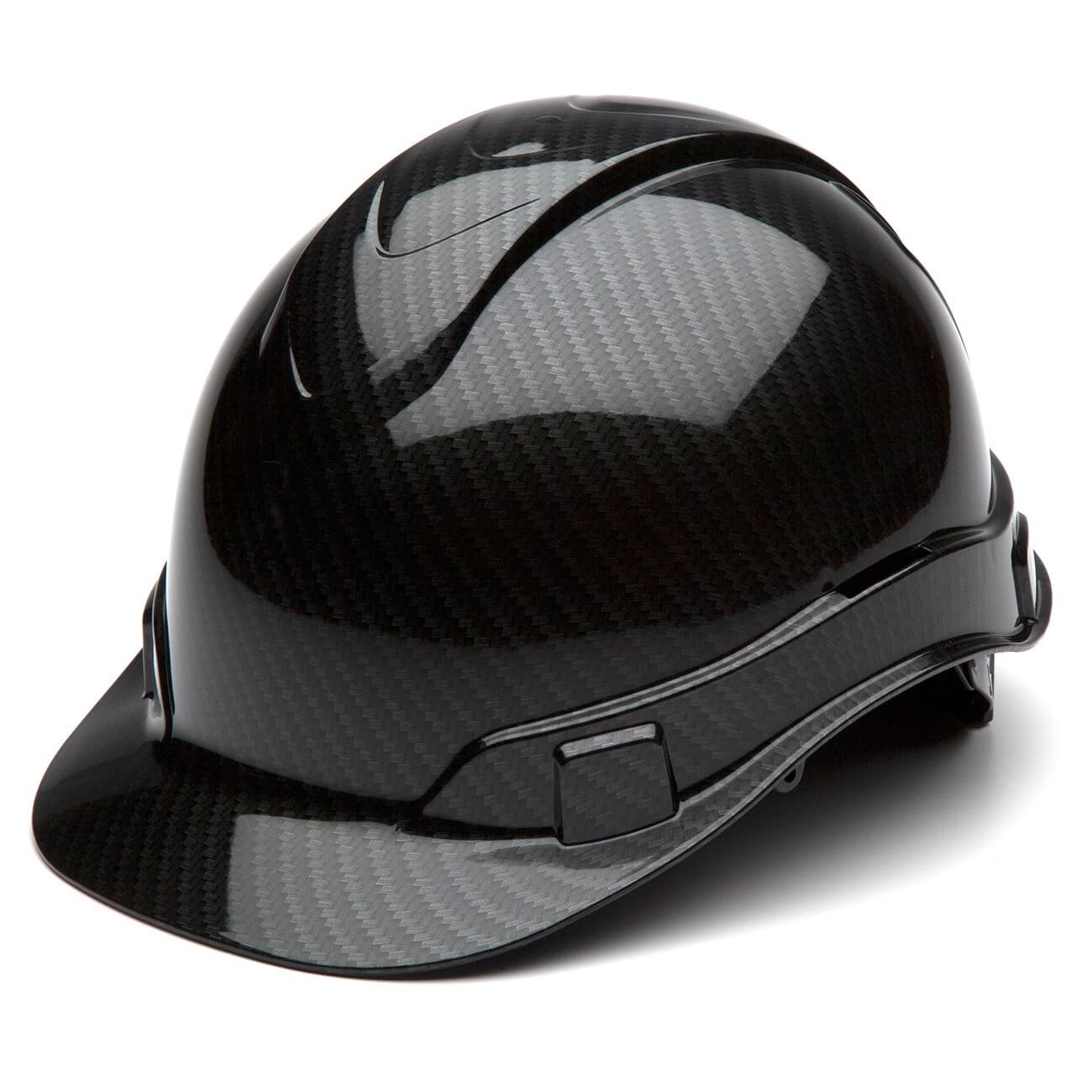 RIDGELINE GRAPHITE CAP SHINY BLACK PROTECTIVE CONSTRUCTION HARD HAT 4 PT RATCHET