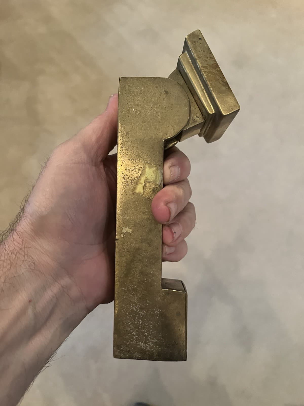 Vintage Heavy Solid Brass Heavy 6 1/2" Door Knocker