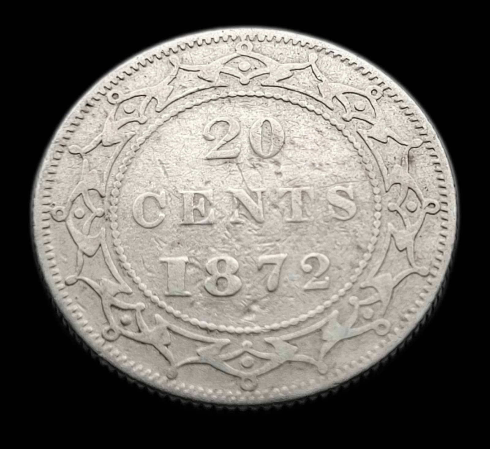 ***CANADA 20 CENTS 1872H QUEEN VICTORIA *** NEWFOUNDLAND ***