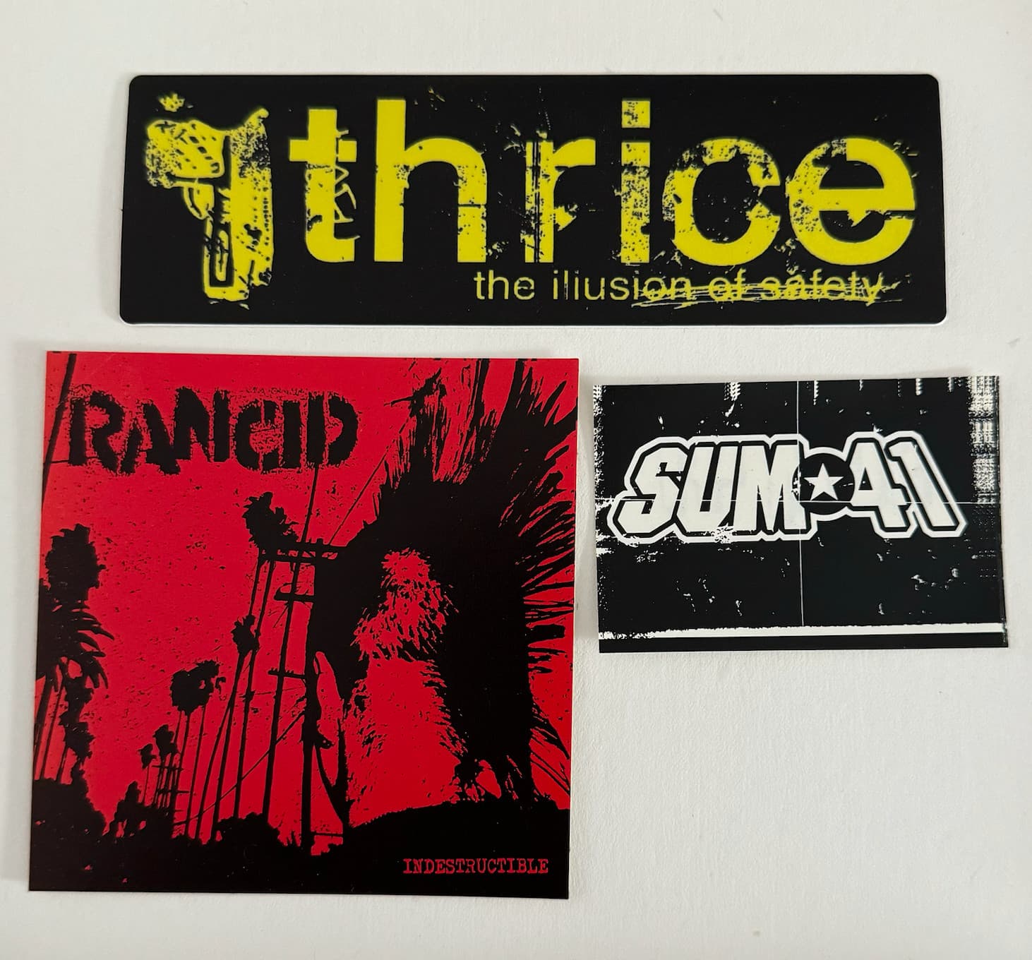 Punk Rock Music Sticker Decal Lot Set Bundle of 3 Thrice Rancid Sum41