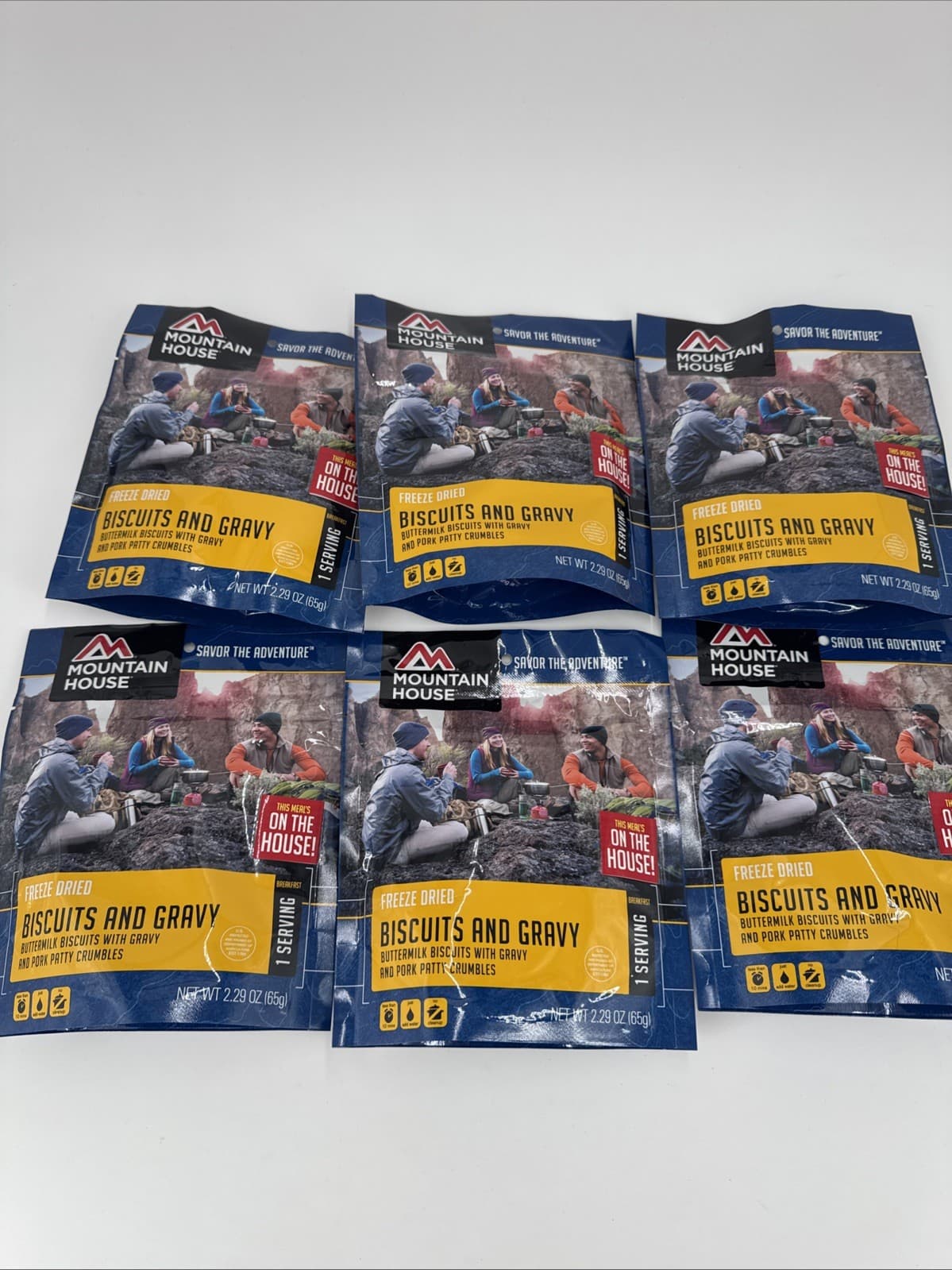 Mountain House Biscuits and Gravy Freeze-Dried Emergency Food Lot of 6