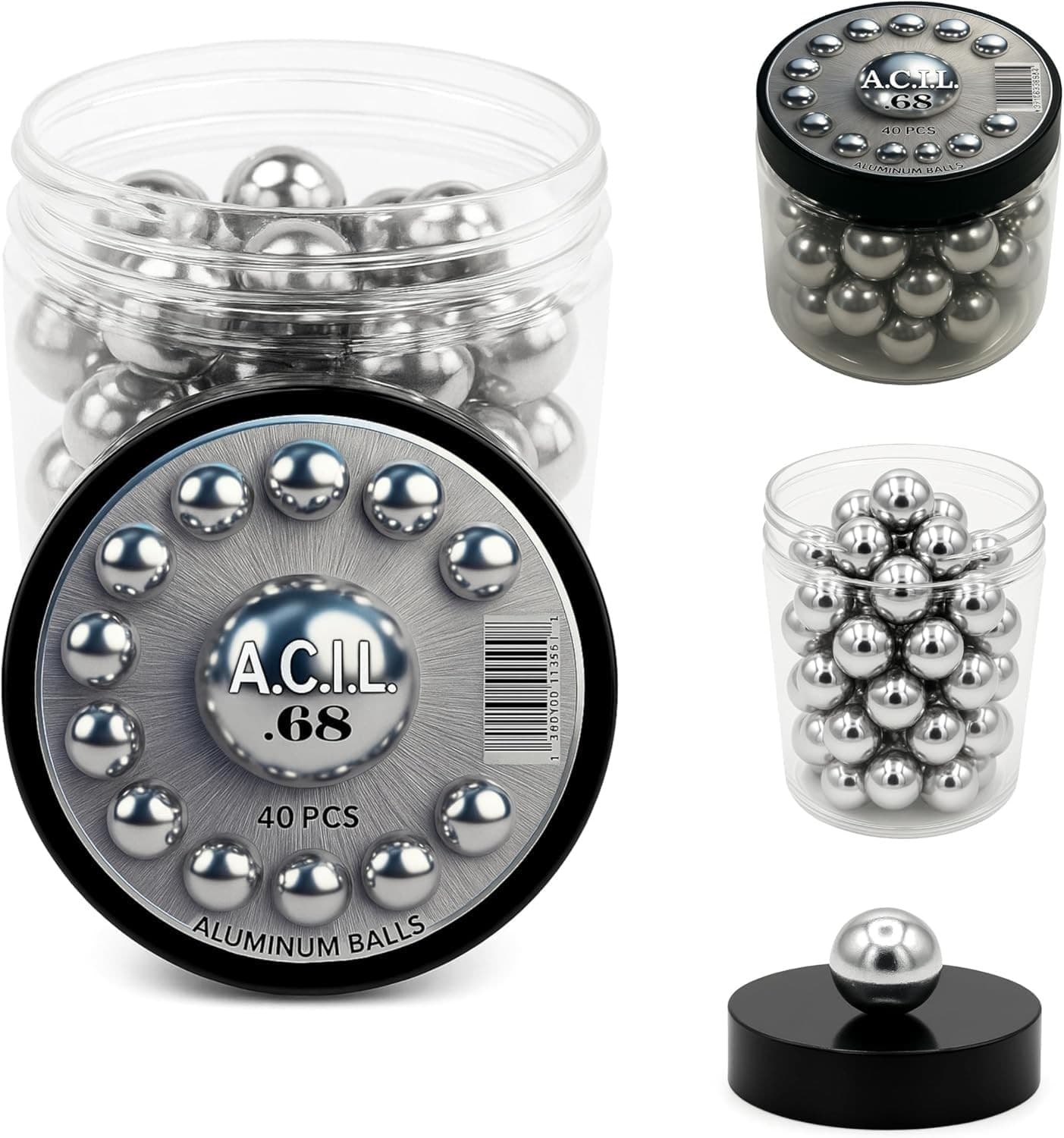 Premium Aluminium Balls .68 Cal. Solid Resuable Paintballs Powerballs for Target