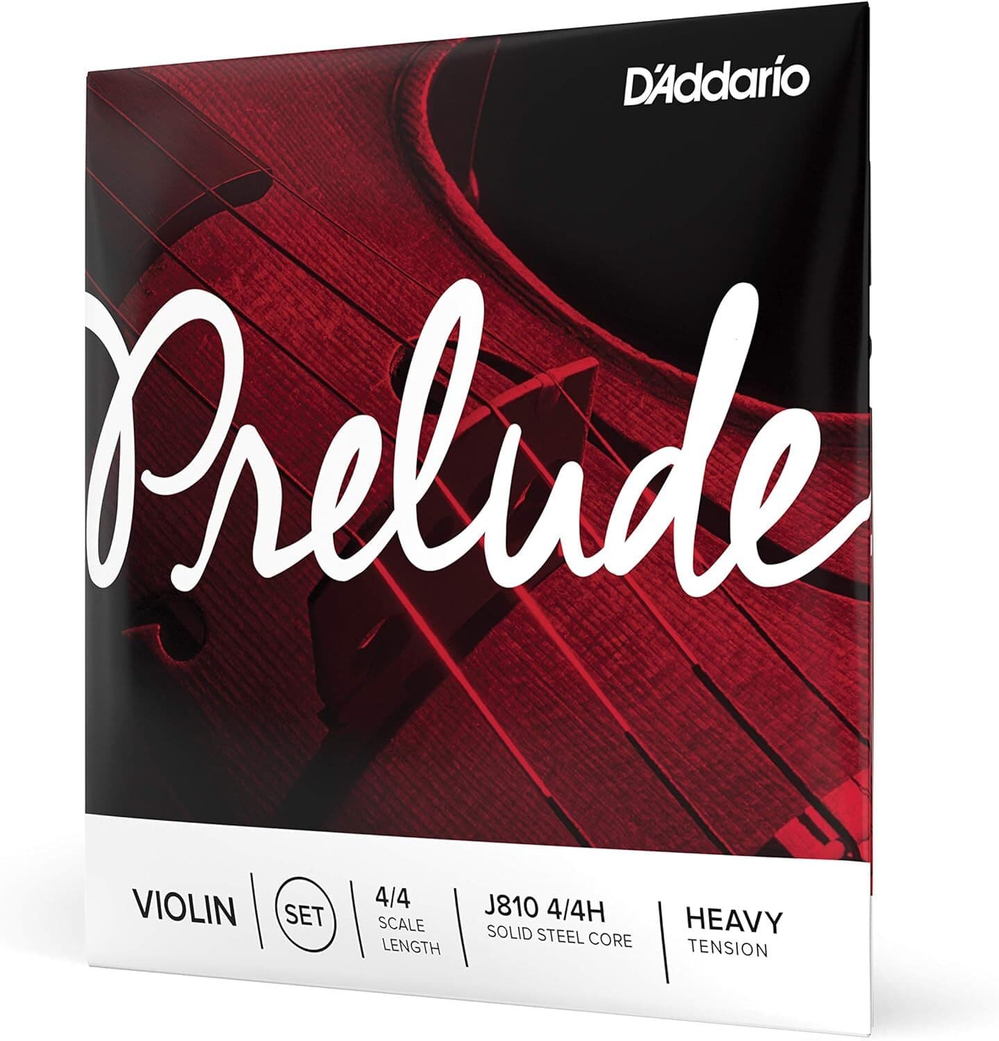 D'Addario J810 4/4H Prelude Violin String Set, 4/4 Scale, Heavy Tension