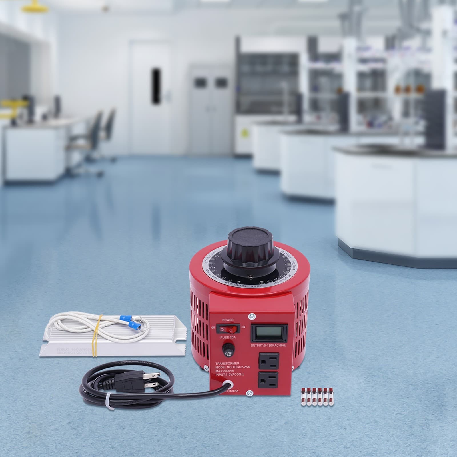 AC 0-130V Variac Transformer Variable Red Voltage Regulator Metered 2000VA 20Amp