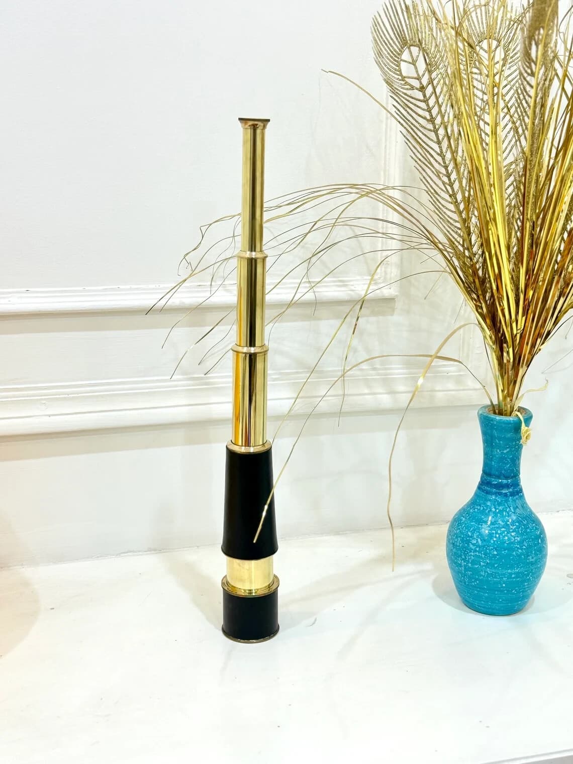 Brass Telescope Pirates Spyglass Sailor Nautical Pocket Telescope with leather