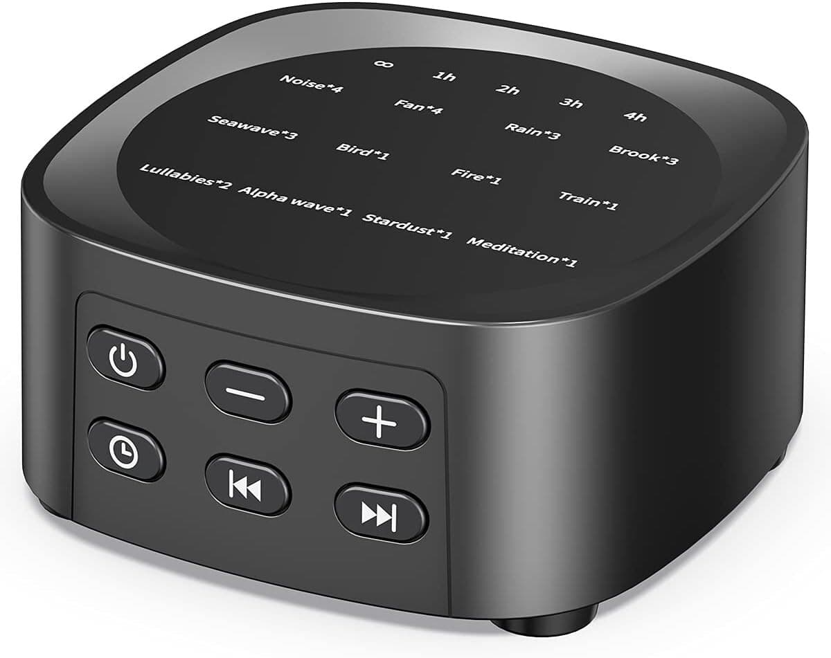 Máquinas de Ruido Blanco con 25 Sonidos Relajantes, 36 Niveles de Volumen, 5 Tem