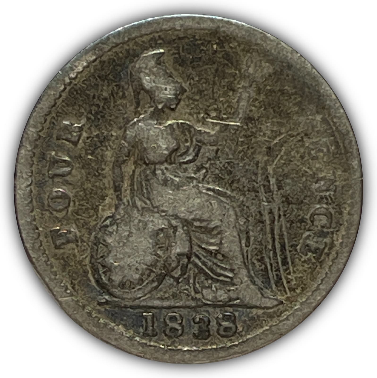 1838 Fourpence Great Britain Victoria Groat Good G Coin #26741