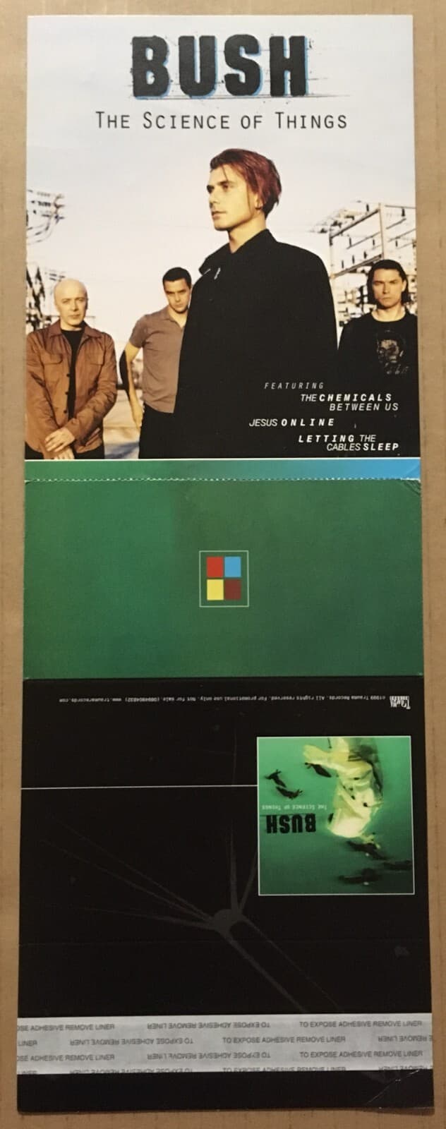 Gavin Rossdale BUSH Rare 1999 PROMO CARDSTOCK PAPER COUNTER DISPLAY 4 Science CD