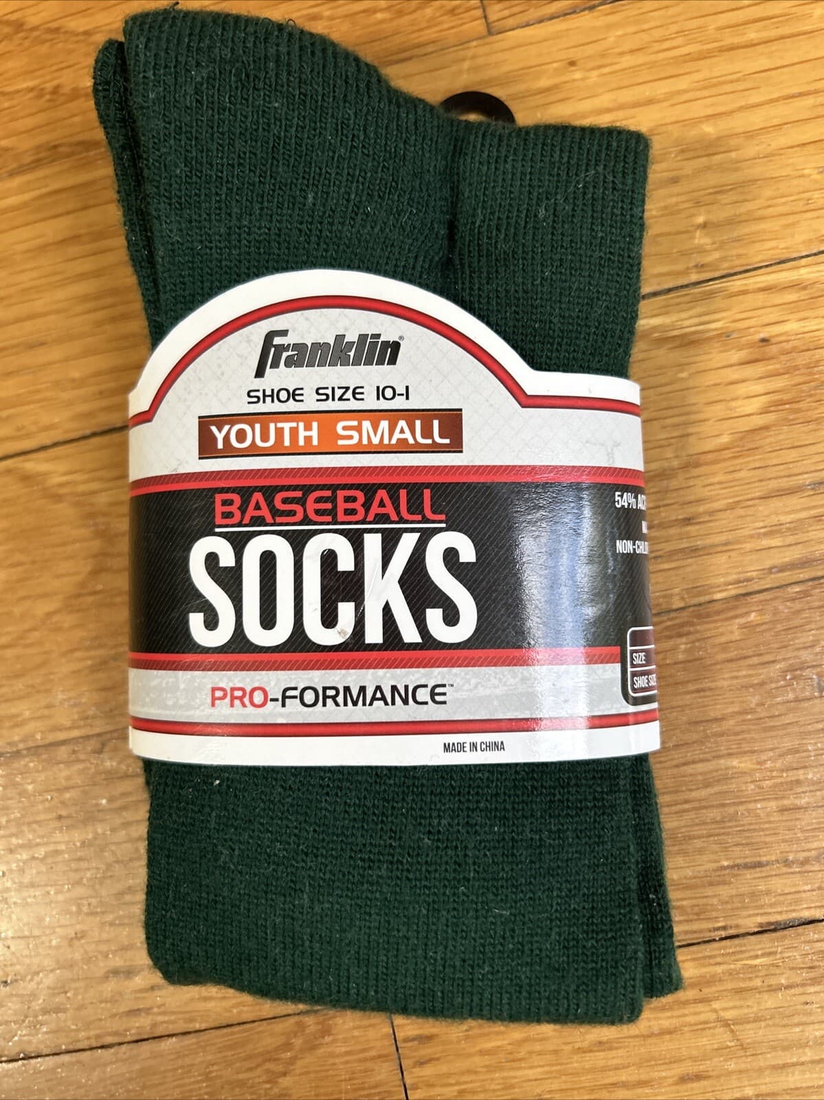 Franklin Youth Small Baseball / Softball Socks - Shoe Size 10-1 Dark Green