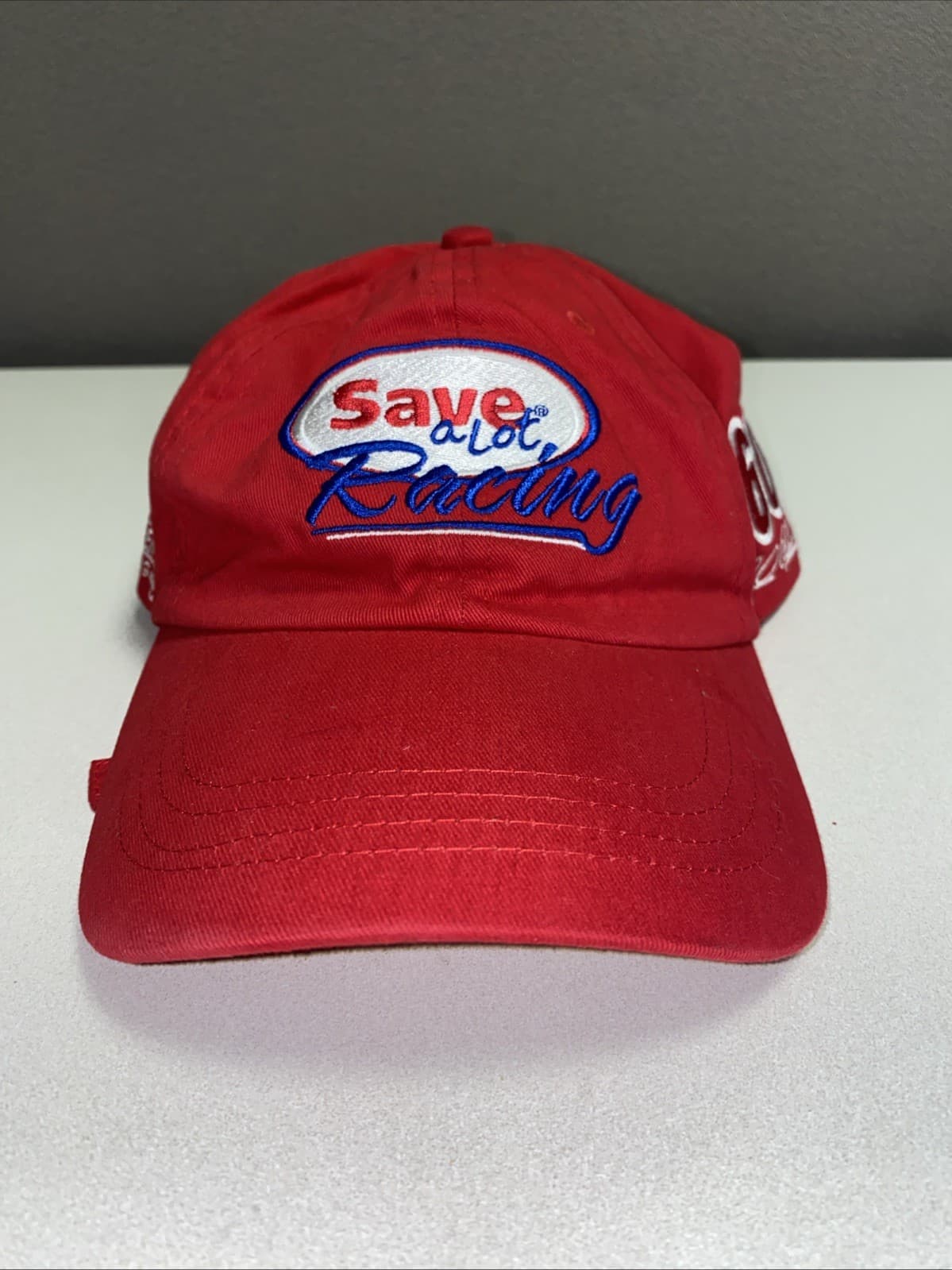 Carl Edwards Save A Lot Racing Hat Cap NASCAR #60 Red Adjustable 1- Size Vintage