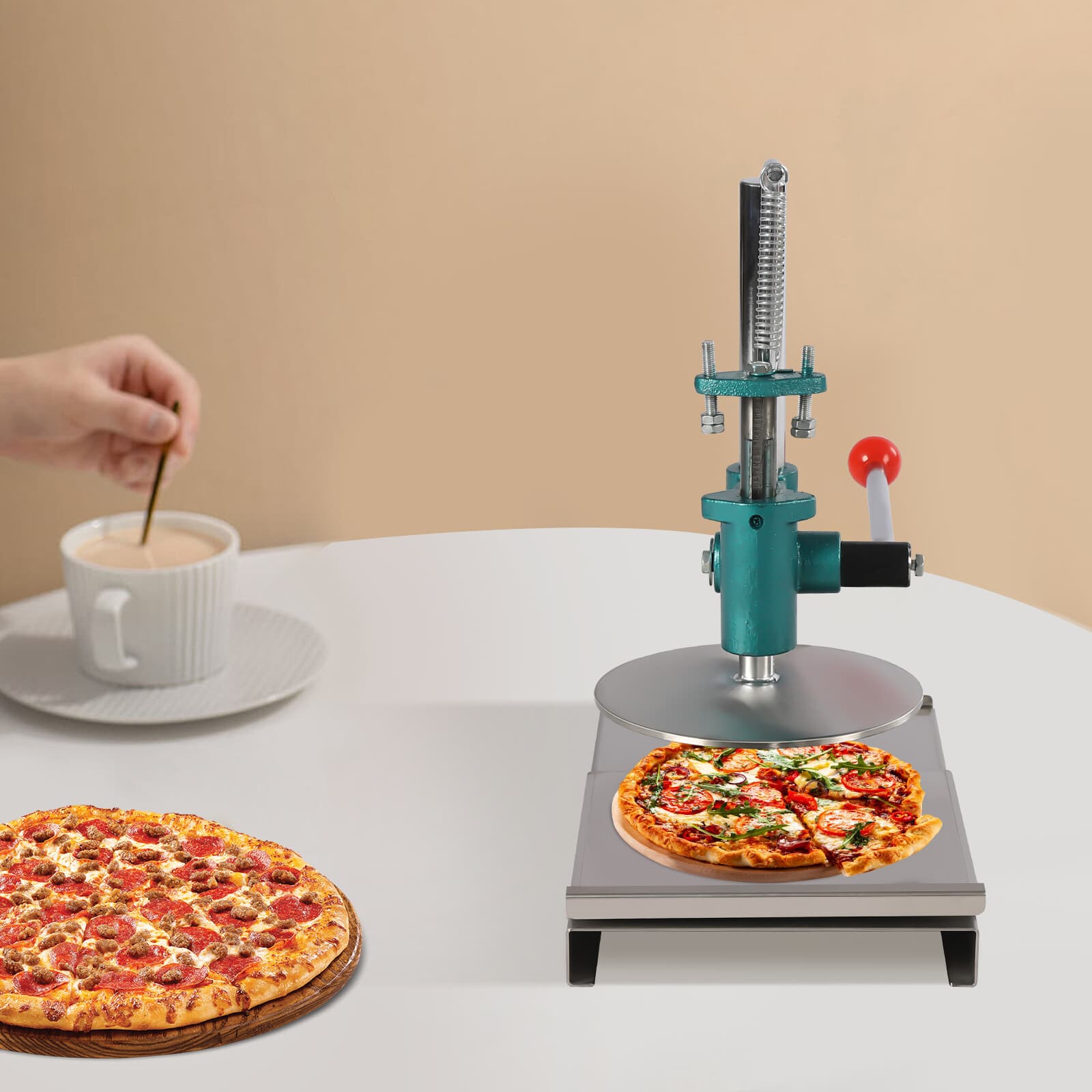 7.9" Pizza Dough Press Machine Stainless Steel Pizza Press Maker Hand Press Tool