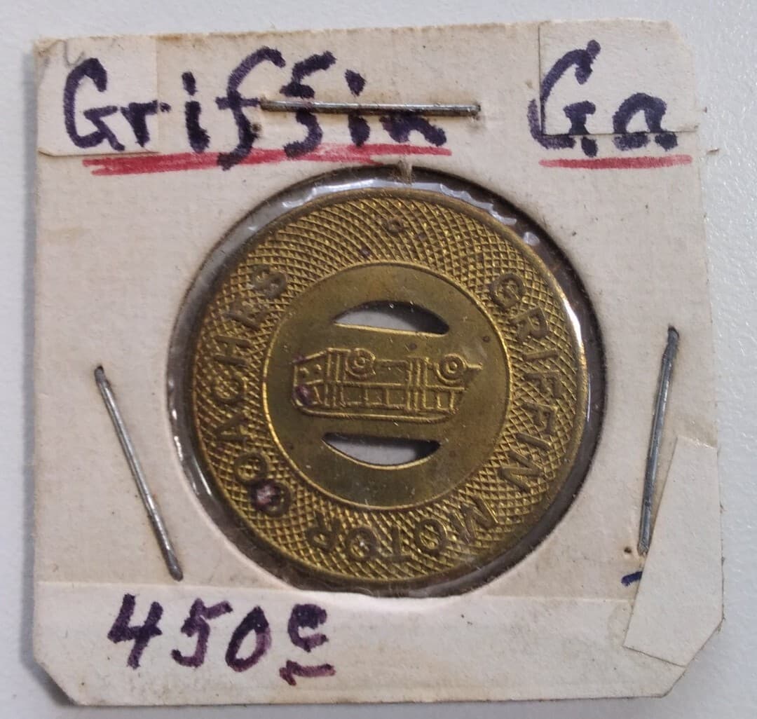 Griffin Georgia Token Vintage Mid Century Lucky Coin Motor Coach Bus C