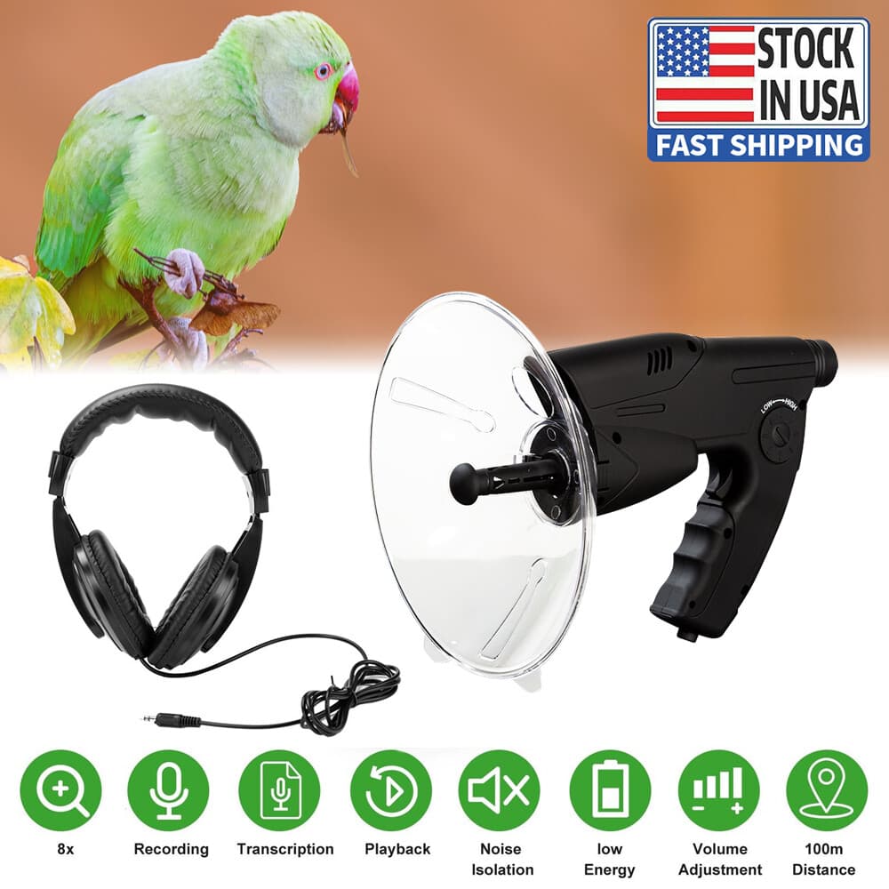 Parabolic Sonic Listening Device Microphone Amplifier Spy Bionic Ear Sound 100m