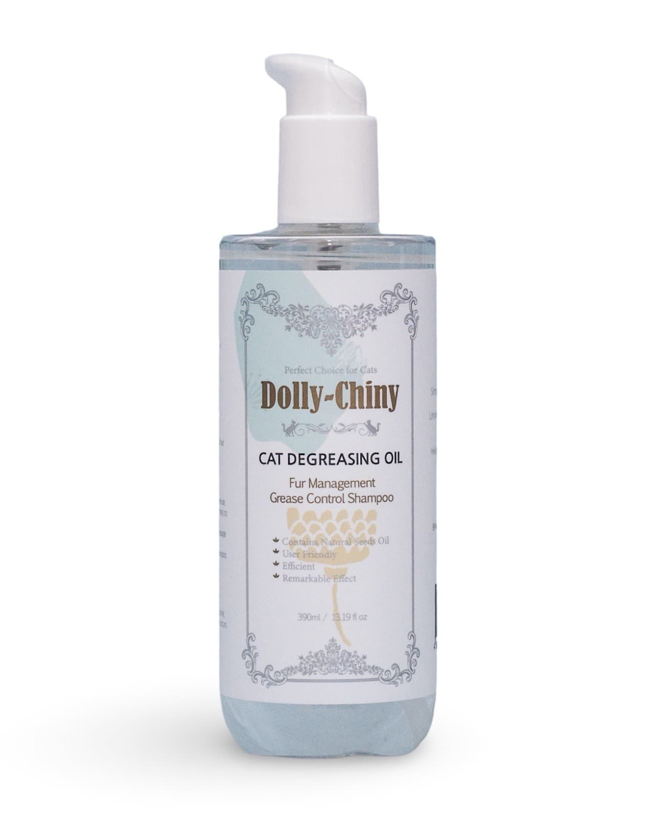 Dolly-Chiny® Cat Degreasing Oil– Natural Grease Remover for Cats, 390ml