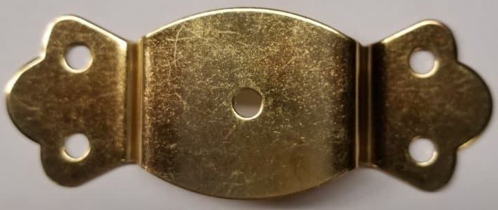 Bright Brass Trunk Handle Loop - Plated chest steamer leather vintage old ant...