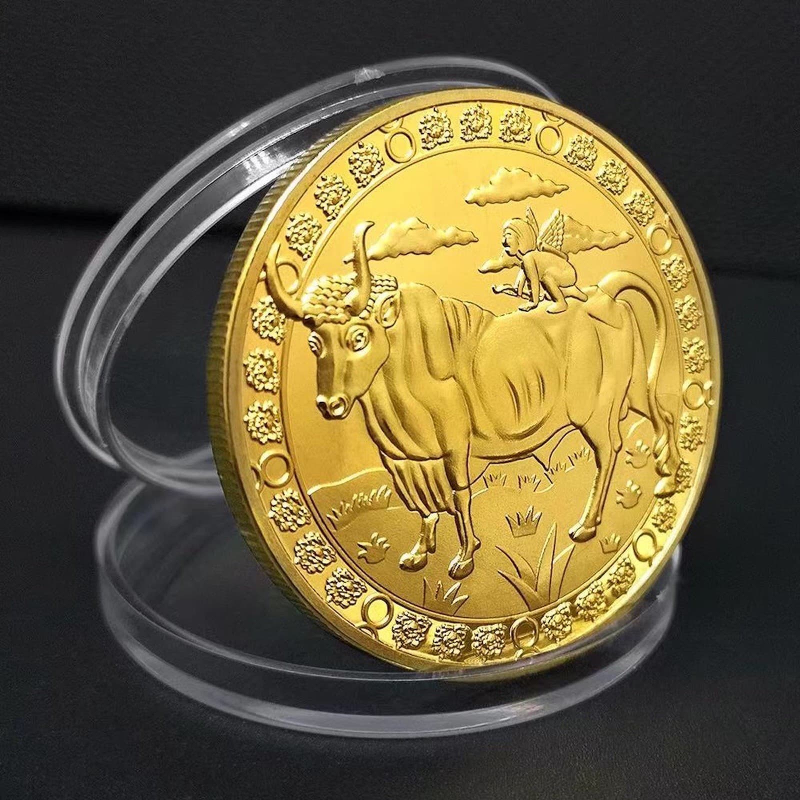 Taurus Zodiac Horoscope Gold Plated Collectors Coin