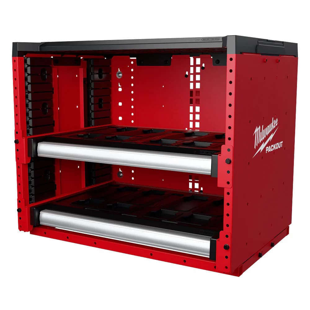 Milwaukee 48-21-8000 PACKOUT Modular Storage System Rack w/ Sliding Drawers