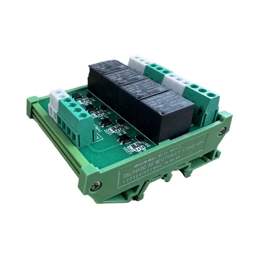 4 Channel Relay Module 1 SPDT DIN Rail Mount 24V DCAC Interface Relay Module