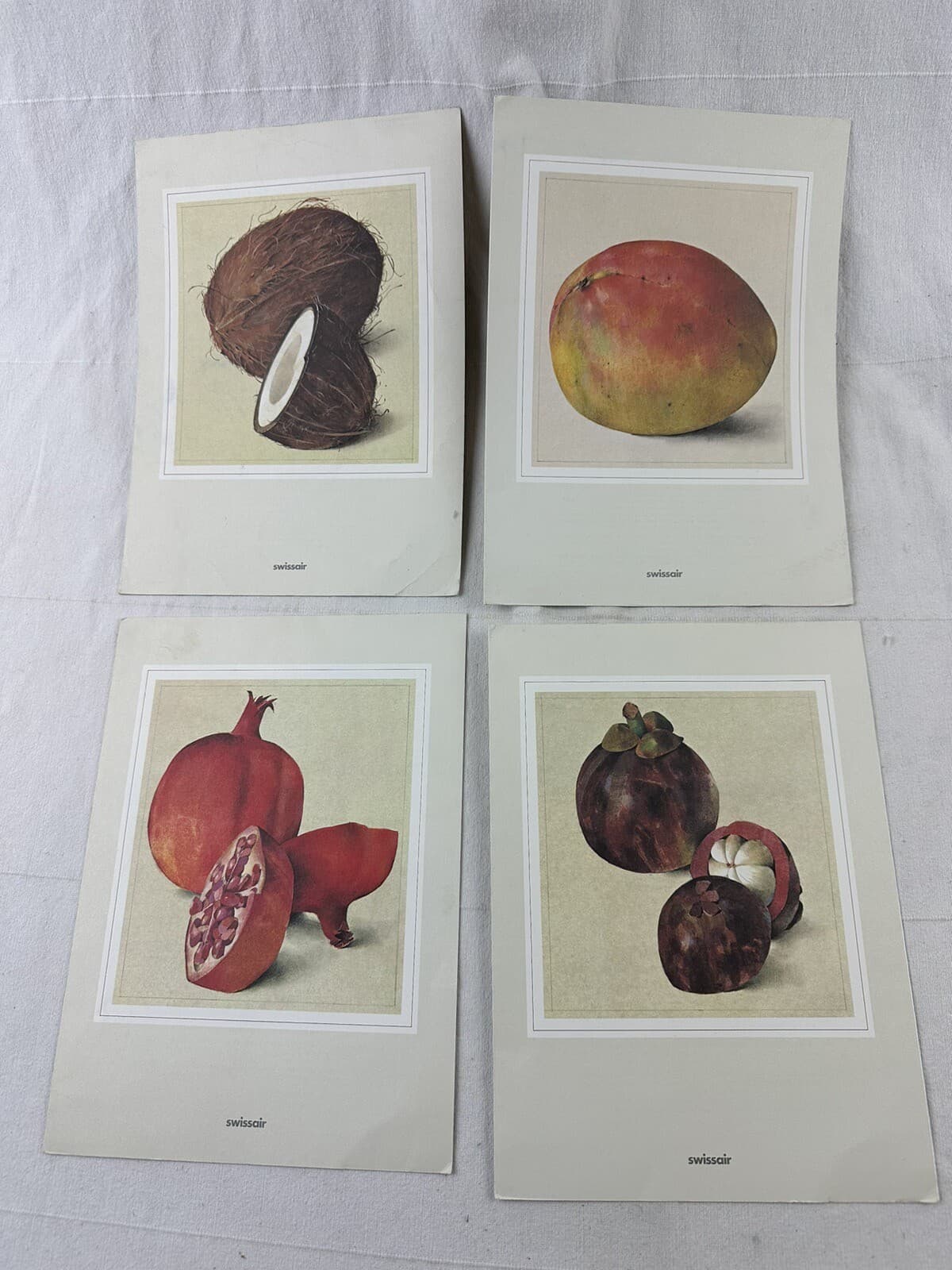 lot 4 Swissair Business Class Menus 1992 Mangosteens Mango Coconut Pomegranates