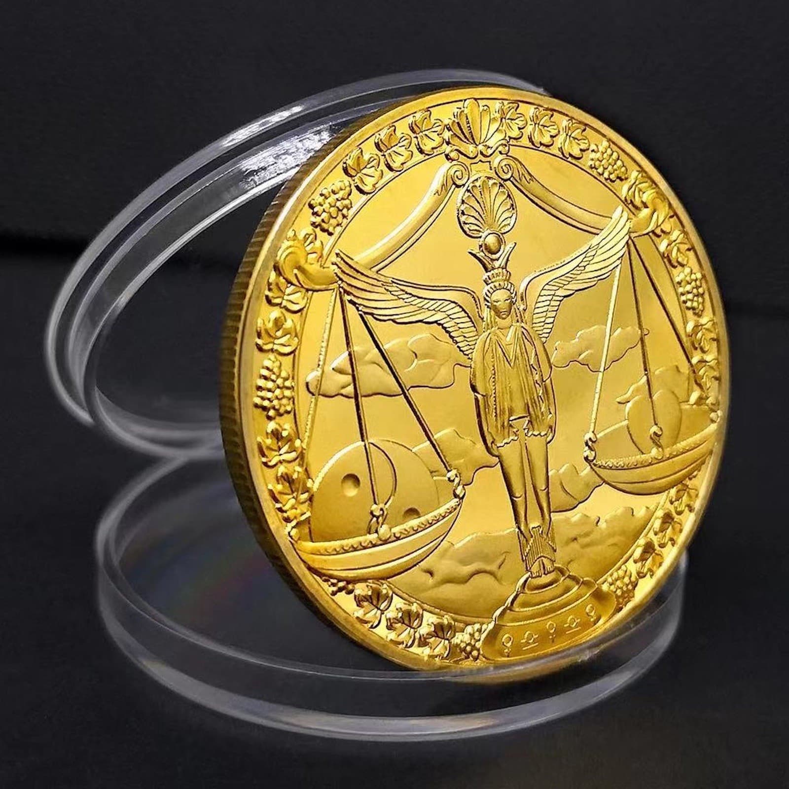 Libra Zodiac Horoscope Gold Plated Collectors Coin