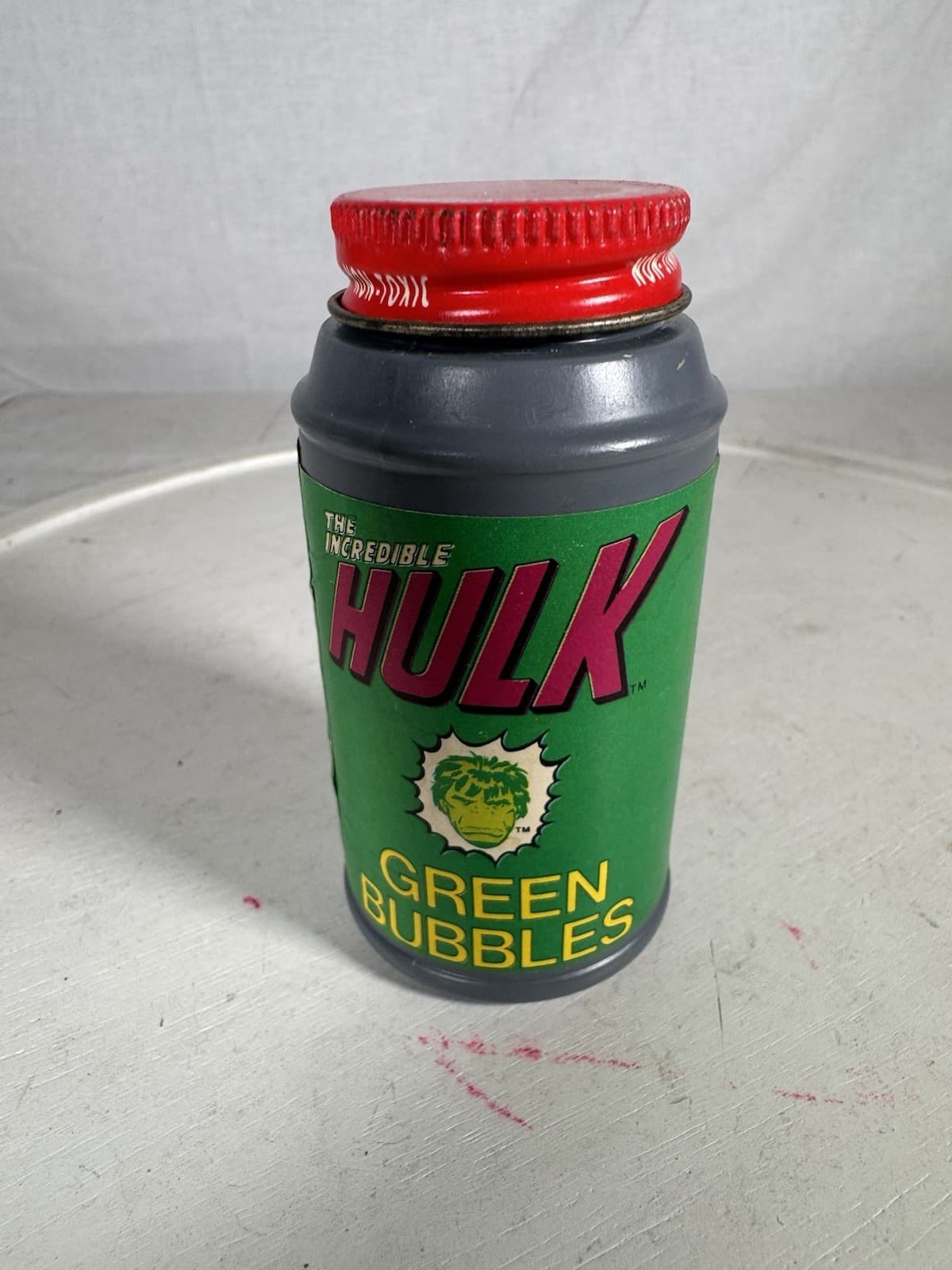 Bubble Machine Marvel Incredible Hulk Larami 1979 Container Green bubbles empty