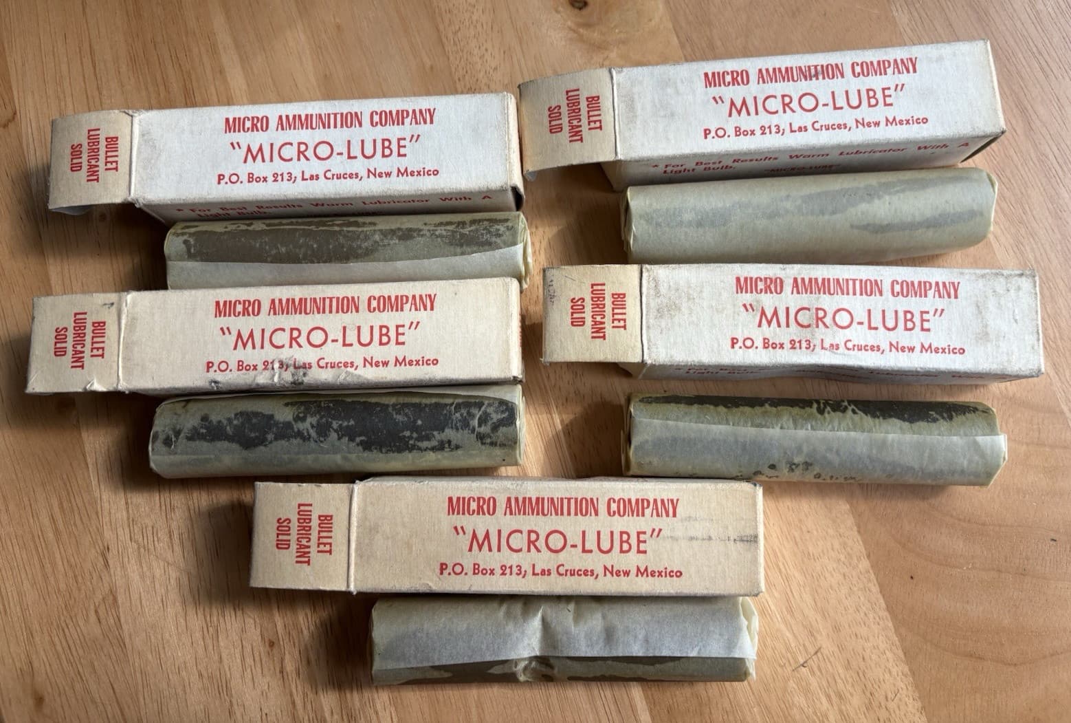 Qty 5 - Micro Lube Bullet Lube In Original Boxes By Micro Ammunition Company