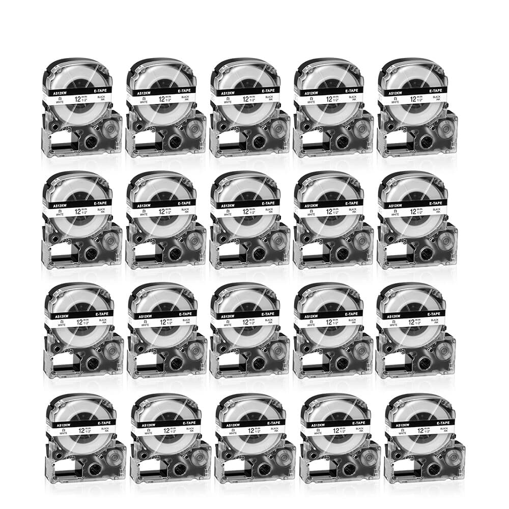 20PK 1/2" Compatible LK-4WBN L-C-4WBN Tape for EPSON LabelWorks Black on White