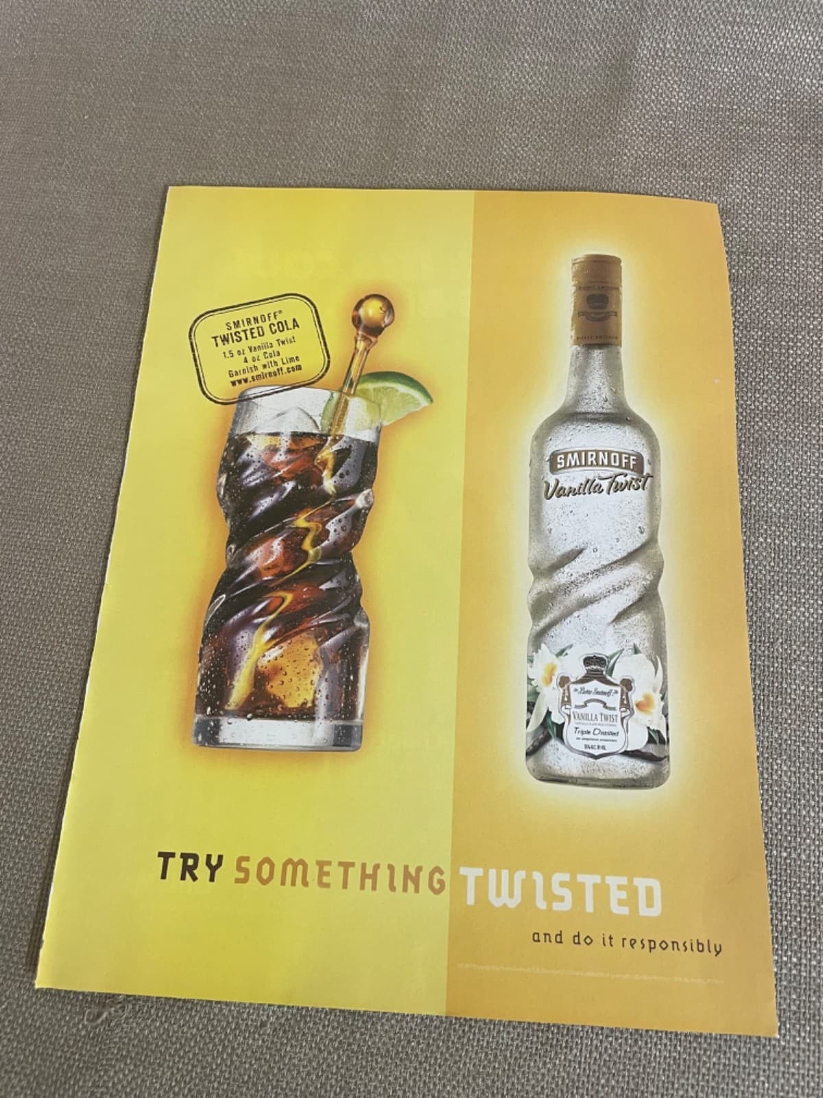 Smirnoff Try Something Twisted Magazine Ad Advertisement 2001