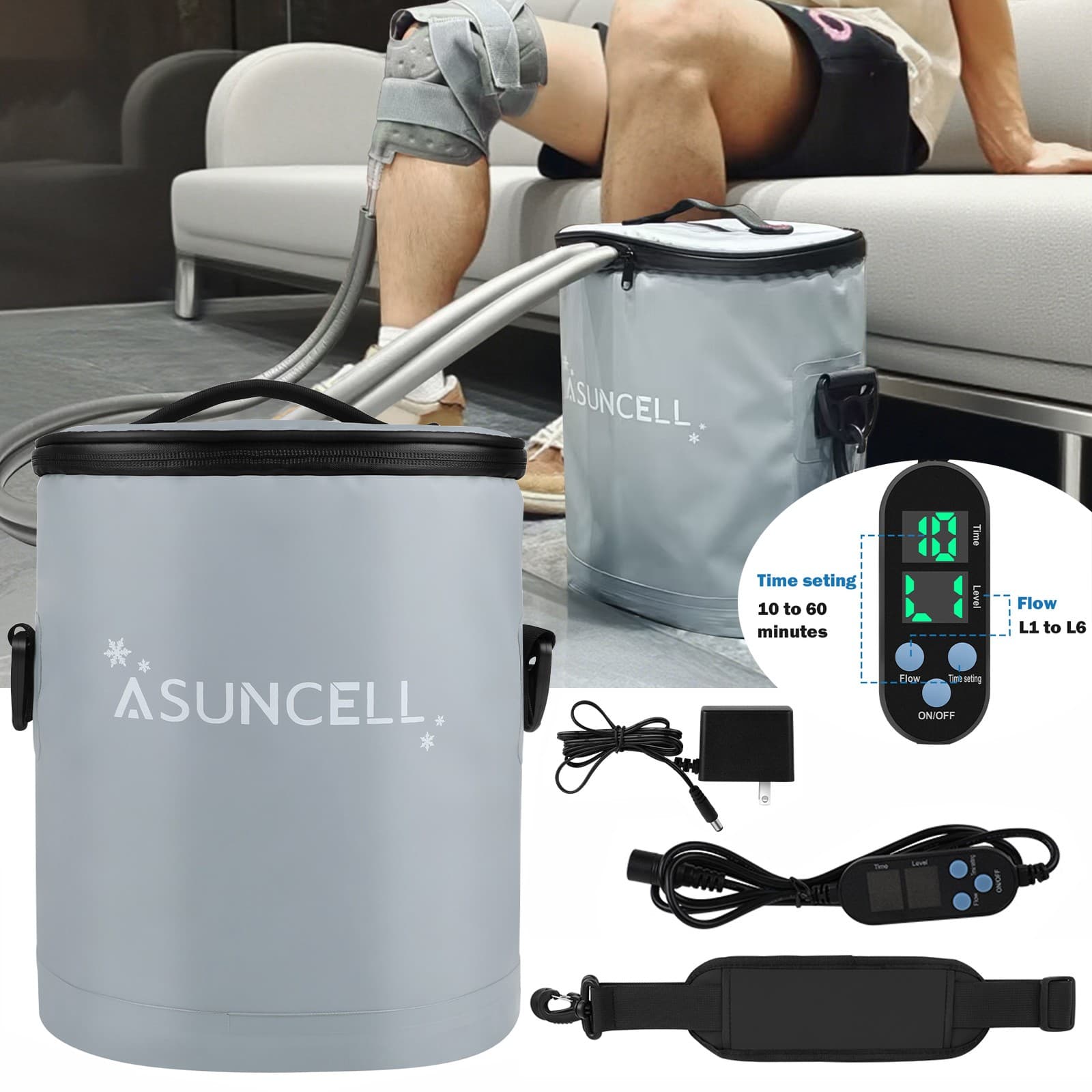 Portable Ice Therapy Machine Programmable for Post-surgery Recovery Pain Relief