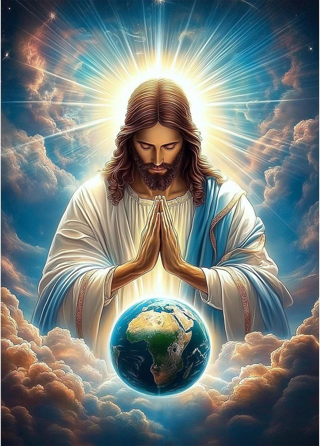 MEIYUDA Diamond Painting Kits for Adults, 5D DIY Jesus Diamonds 30x40cm, Z