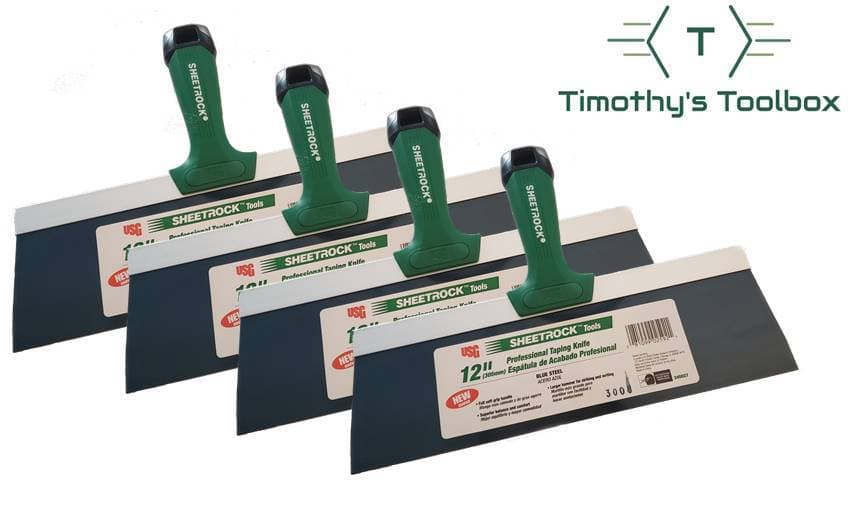 USG Sheetrock 12'' Blue Steel Pro-Series Drywall Taping Knife (Pack of 4)