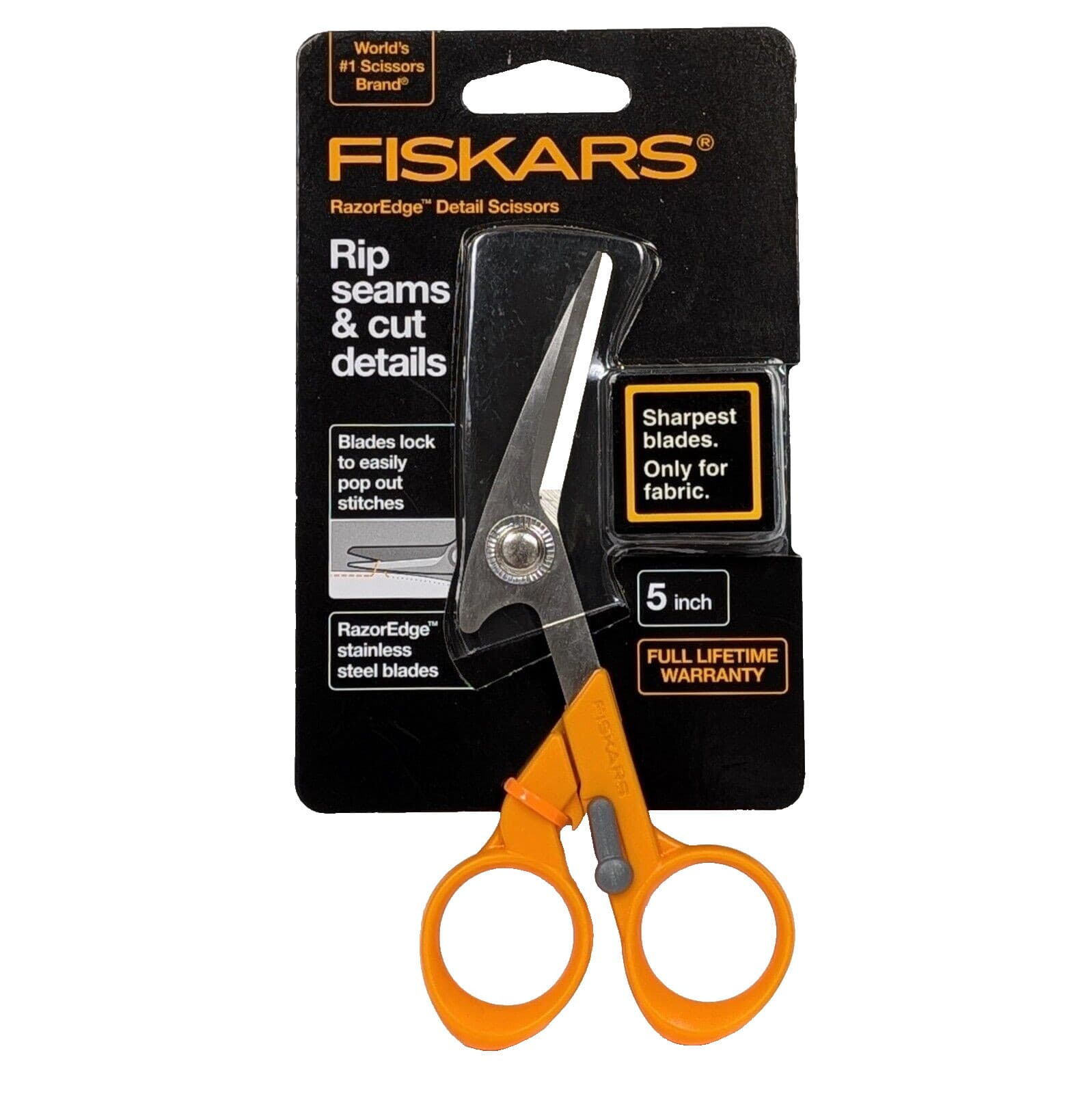 Fiskars Fabric Scissors Premium RazorEdge Seam Ripper for Tabletop Cutting 5"