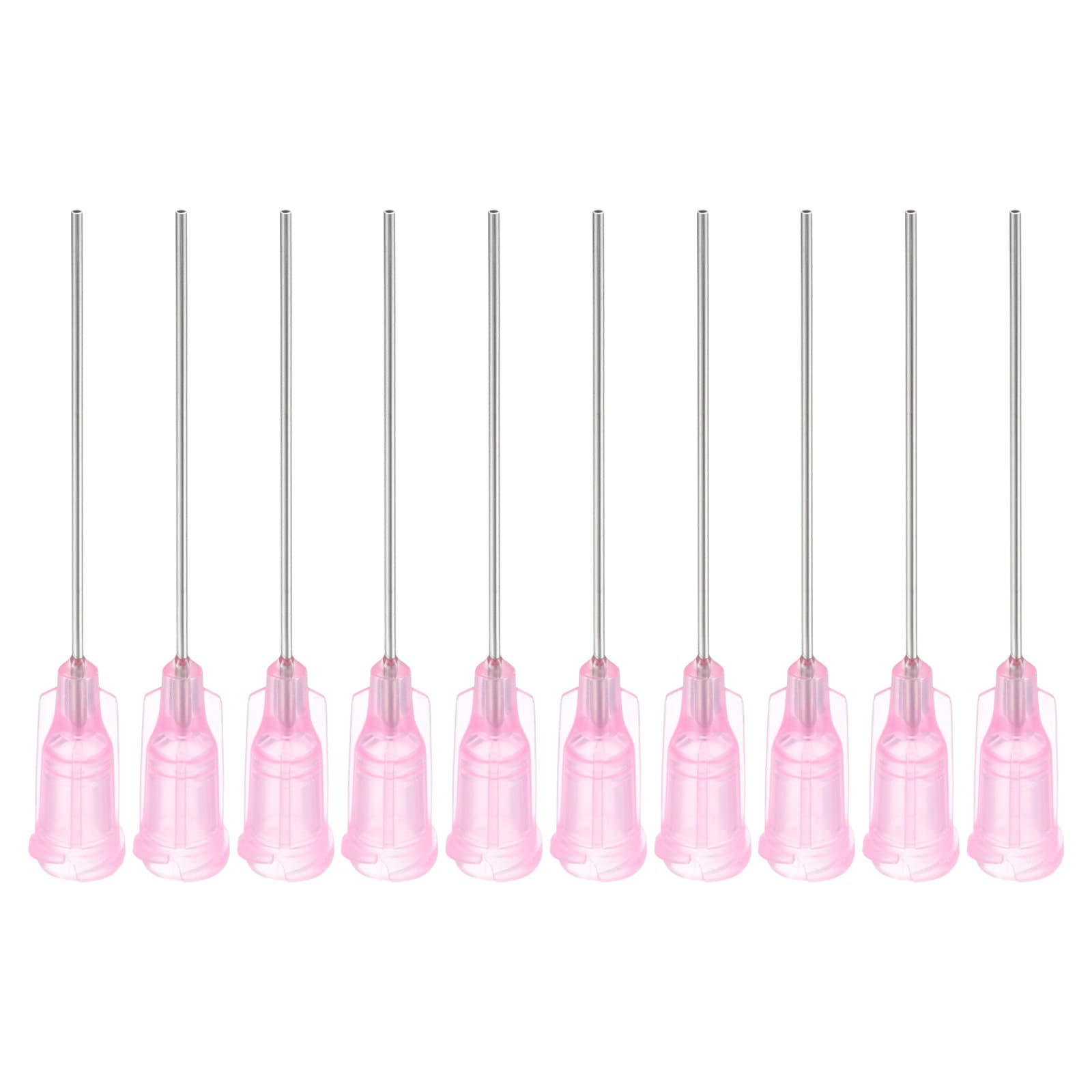 100Pcs 20Gax1.5" Dispensing Needle Tip Stainless Steel and Plastic Pink