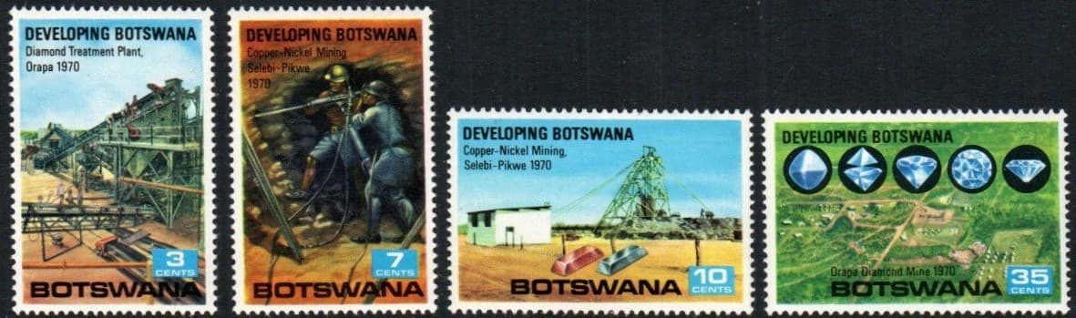 Botswana Stamp 58-61 - Diamonds and Copper Mining