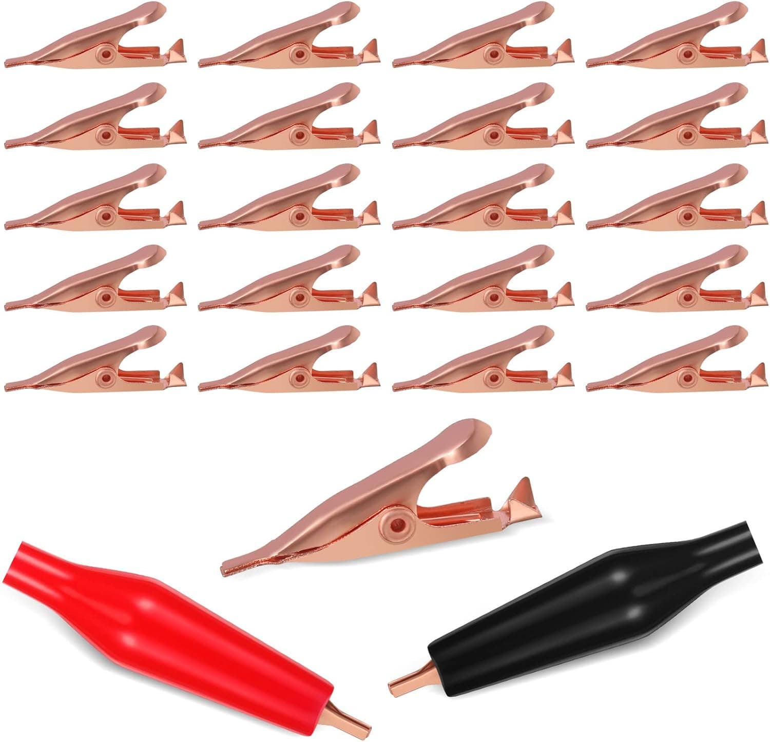 20 Pack Micro Toothless Alligator Test Clips Small Solid Copper Alligator Cli