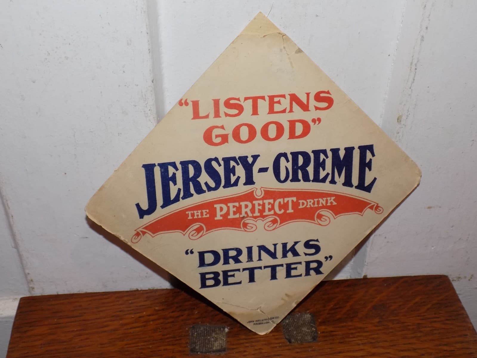 Vintage Jersey-Crème Drinks Better Double Sided Cardboard Store Hanger