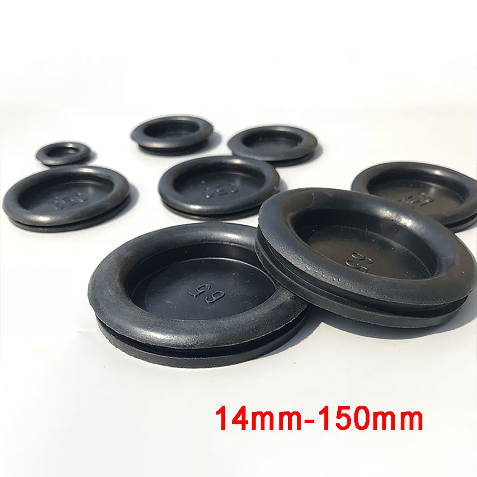 Blanking Rubber Grommets Closed Blind Grommet Plugs Bung 14mm - 150mm Black