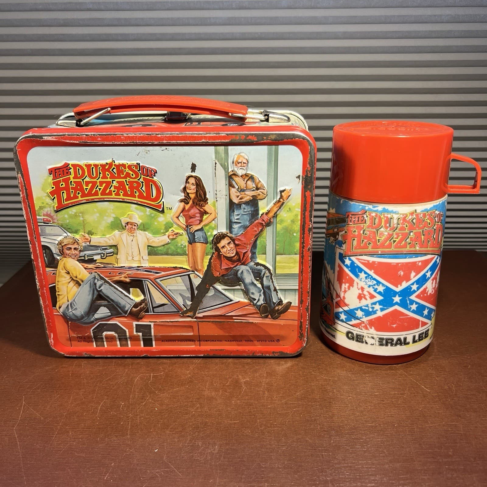 Vintage 1980 The Dukes Of Hazzard Aladdin Metal Lunch Box With Thermos Daisy