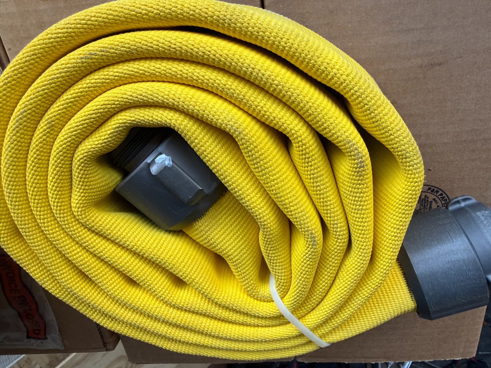 Key Fire Hose BIG-10 Double Jacket Fire Hose 1.5 Inch x 10 Ft YELLOW TEST TO 400