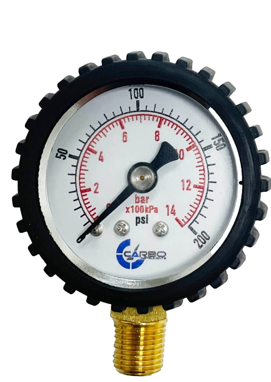 Pressure Air Gauge 0-200 psi for Air Tank Accessory W10055 Lower Mount 1/8" NPT