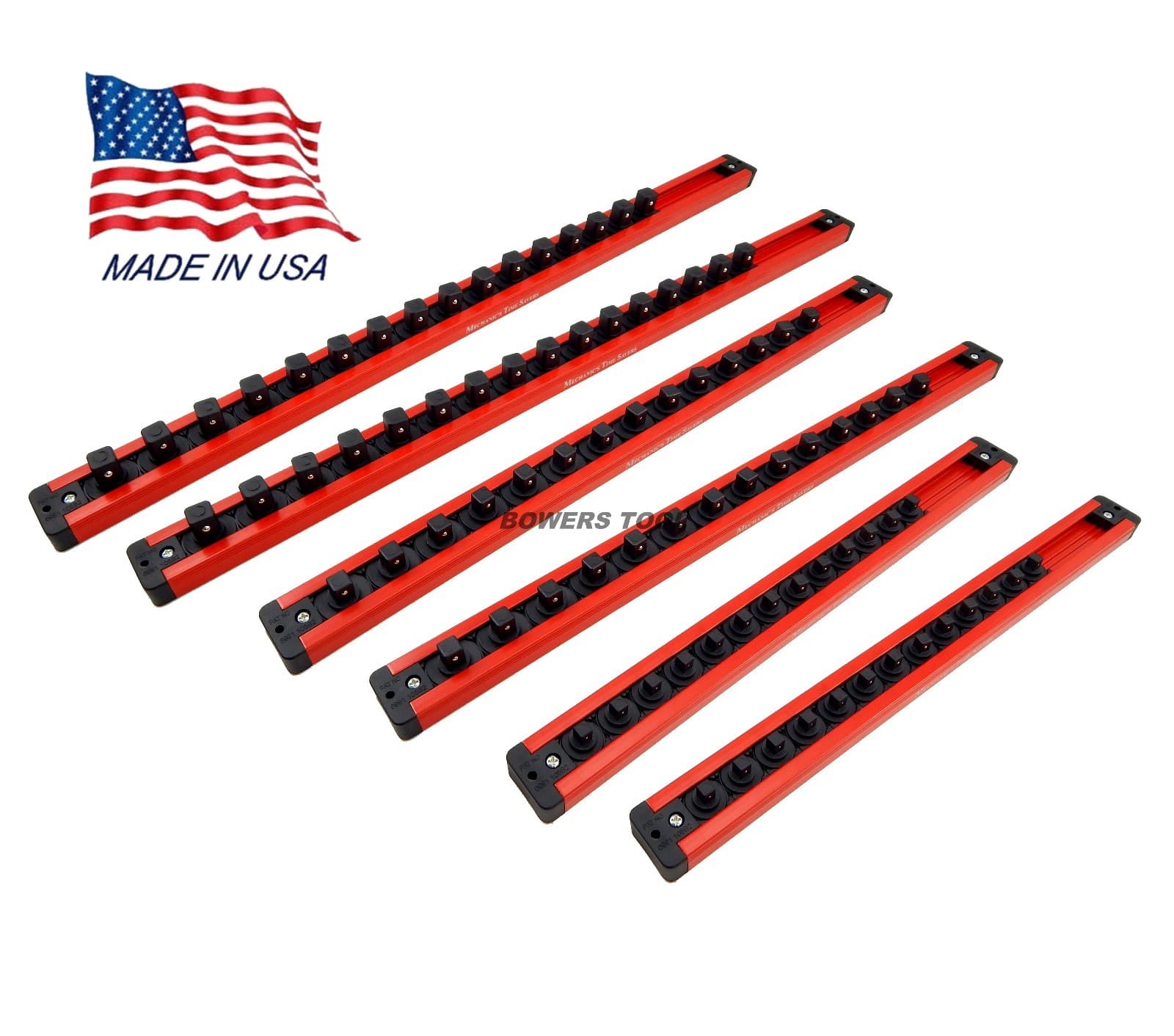 Mechanics Time Saver 1/4 3/8 1/2 Drive Lock A Socket Magnetic Rail Rack Set MTS