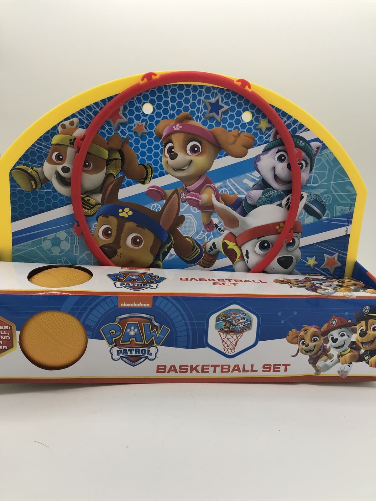 Paw Patrol Basketball Set Nickelodeon Includes Net Ball Hoop & Door Hanger New