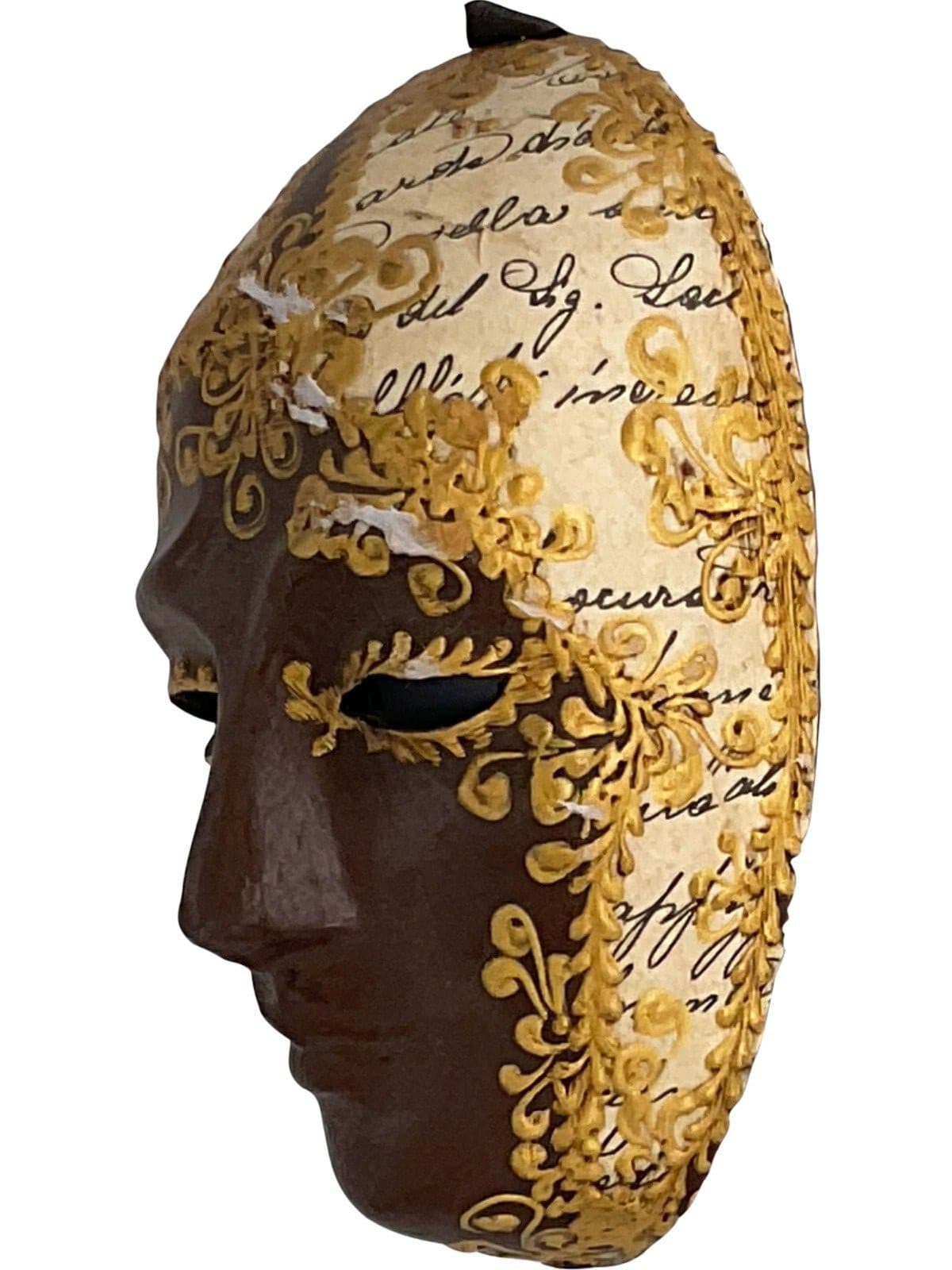 Handcrafted Italian Theatre Mask By Prof. Agostino Dessi w/Alice Atelier-Signed