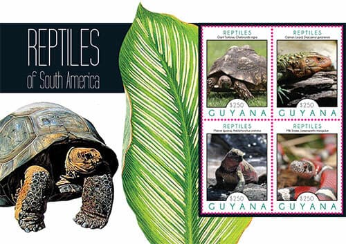 Guyana - 2012 - Reptiles Of South America - Sheet Of 4 - MNH